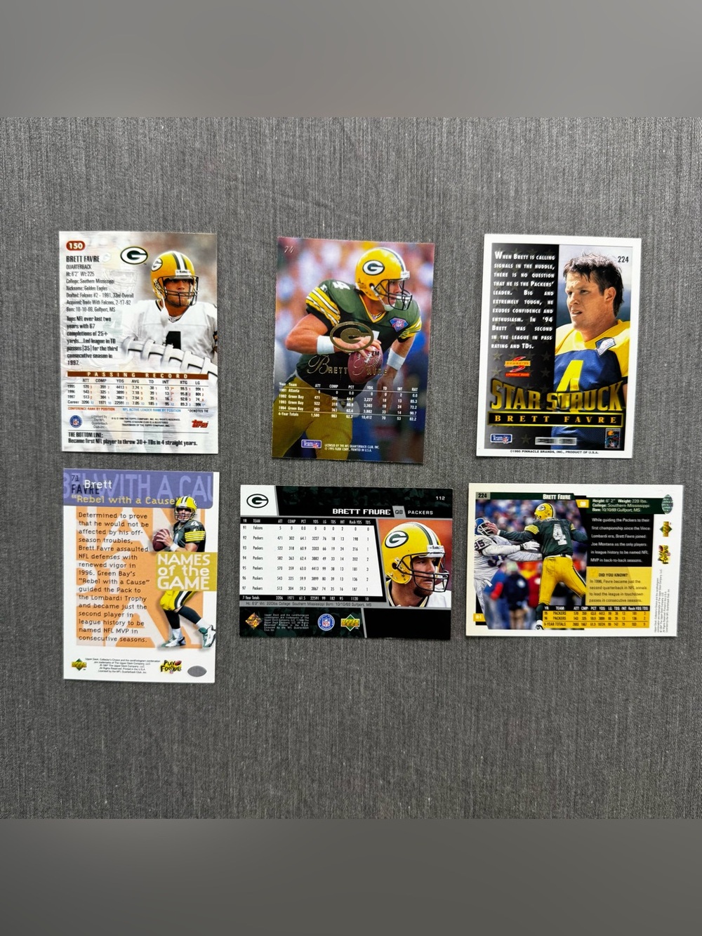Brett Favre Green Bay Packers Football Card Lot (6 Cards) 1995-1997 Vintage - Picture 5 of 8
